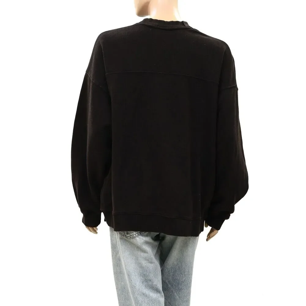 Free People FP Movement All Star Embroidered Pullover Sweatshirt Top S 289503